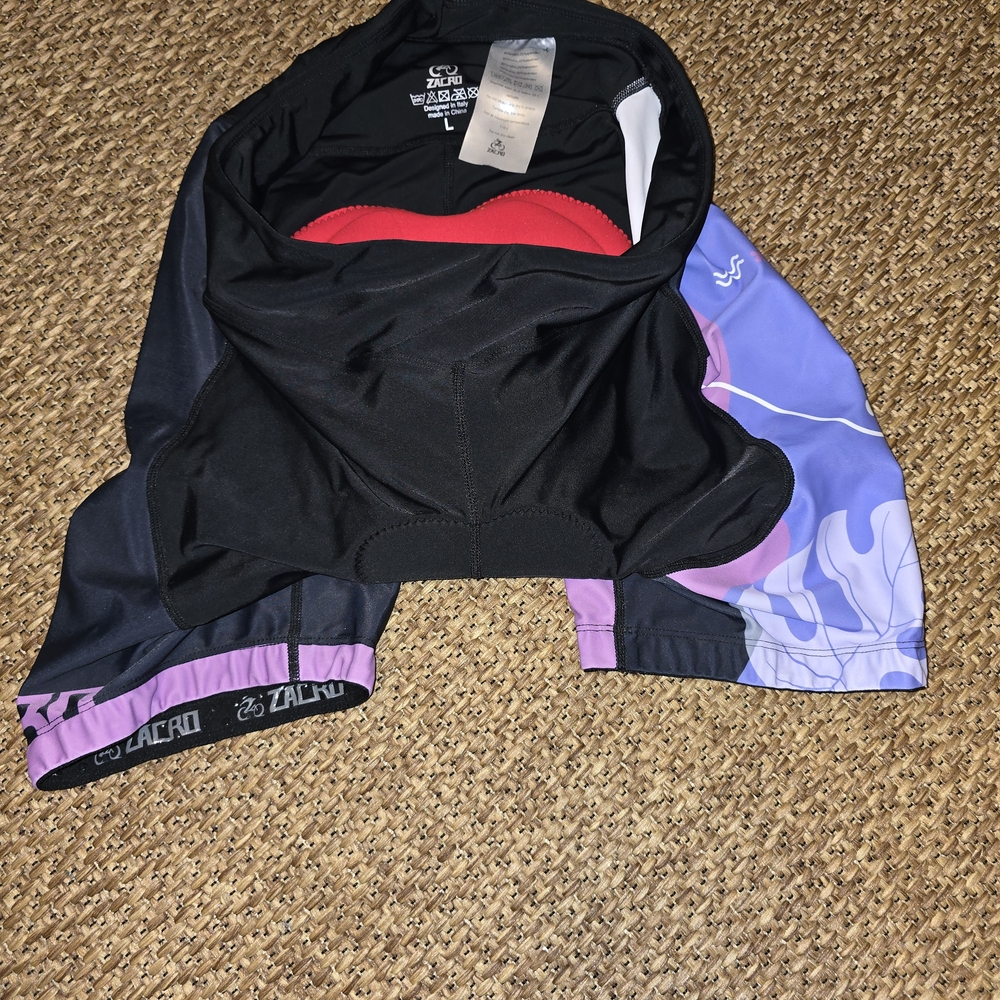 Zacro Purple & Black Cycling Bib Shorts